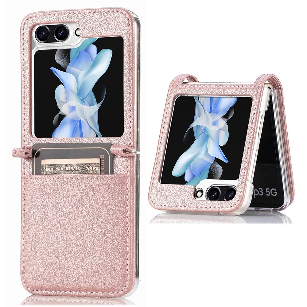 Cover portafoglio Slim Card Wallet Samsung Galaxy Z Flip 5 rosa