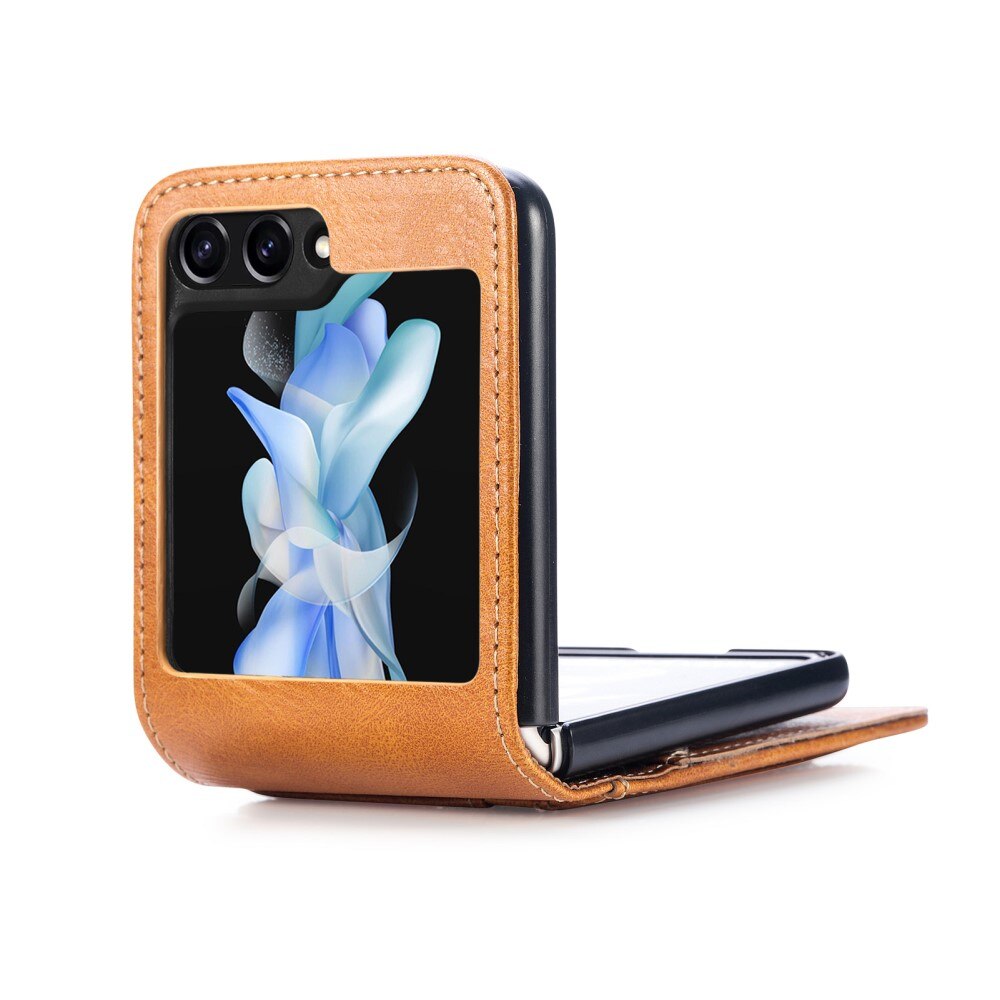 Cover portafoglio Samsung Galaxy Z Flip 5 cognac