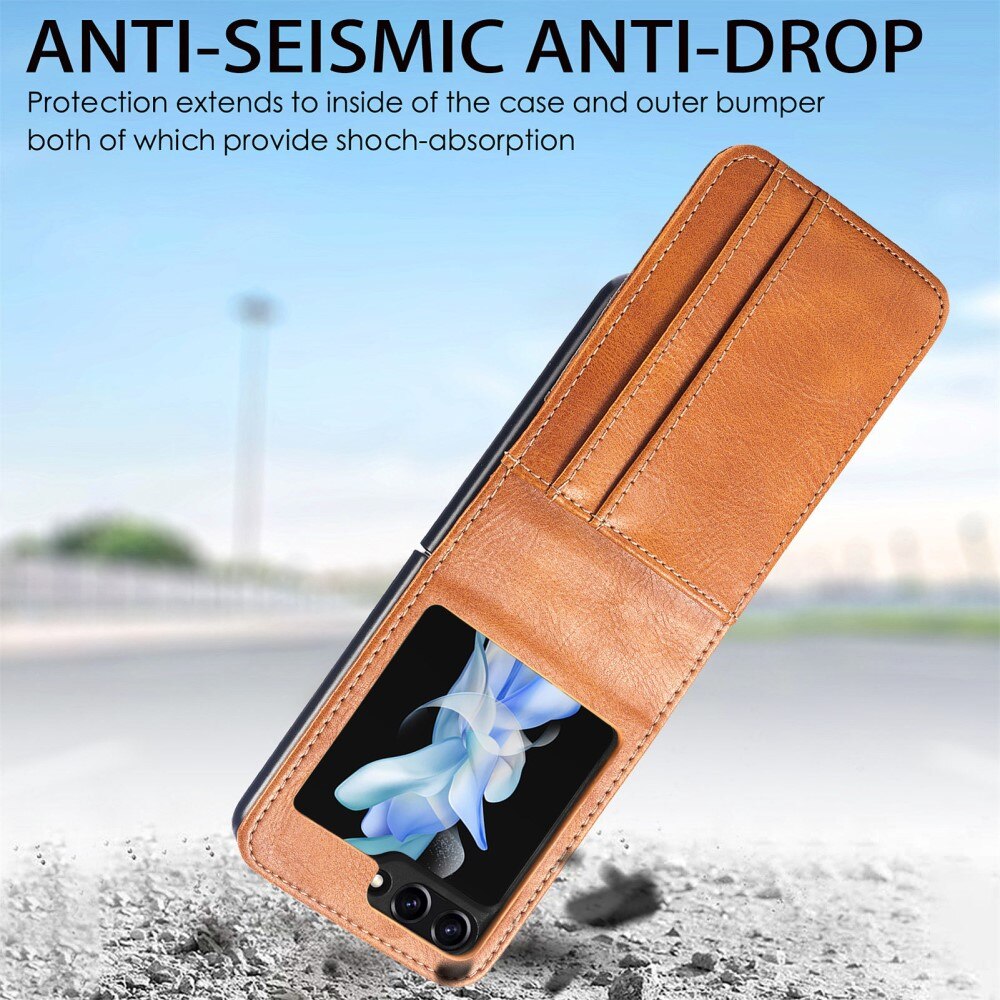 Cover portafoglio Samsung Galaxy Z Flip 5 cognac