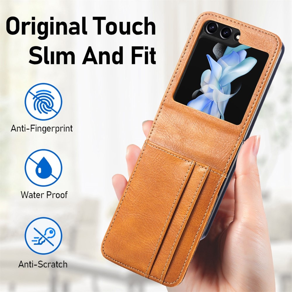 Cover portafoglio Samsung Galaxy Z Flip 5 cognac