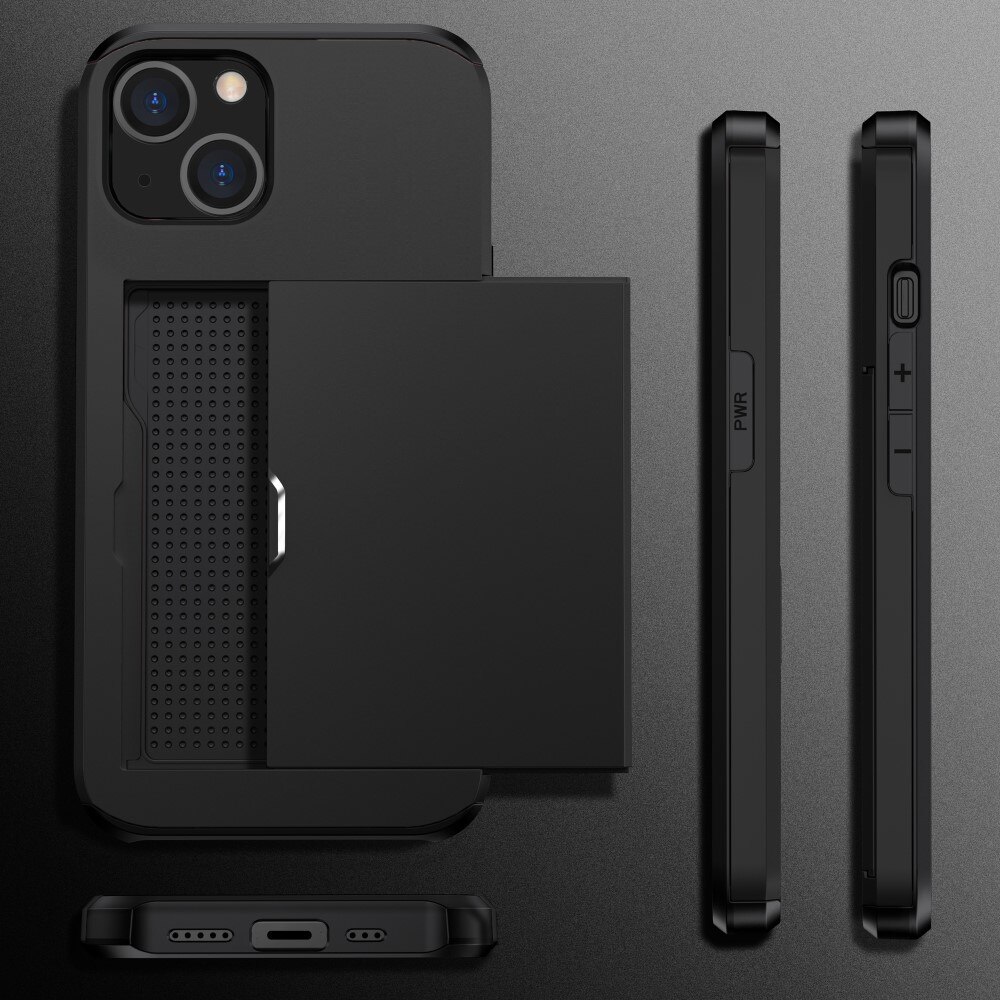 Cover portacarte iPhone 15 Plus nero