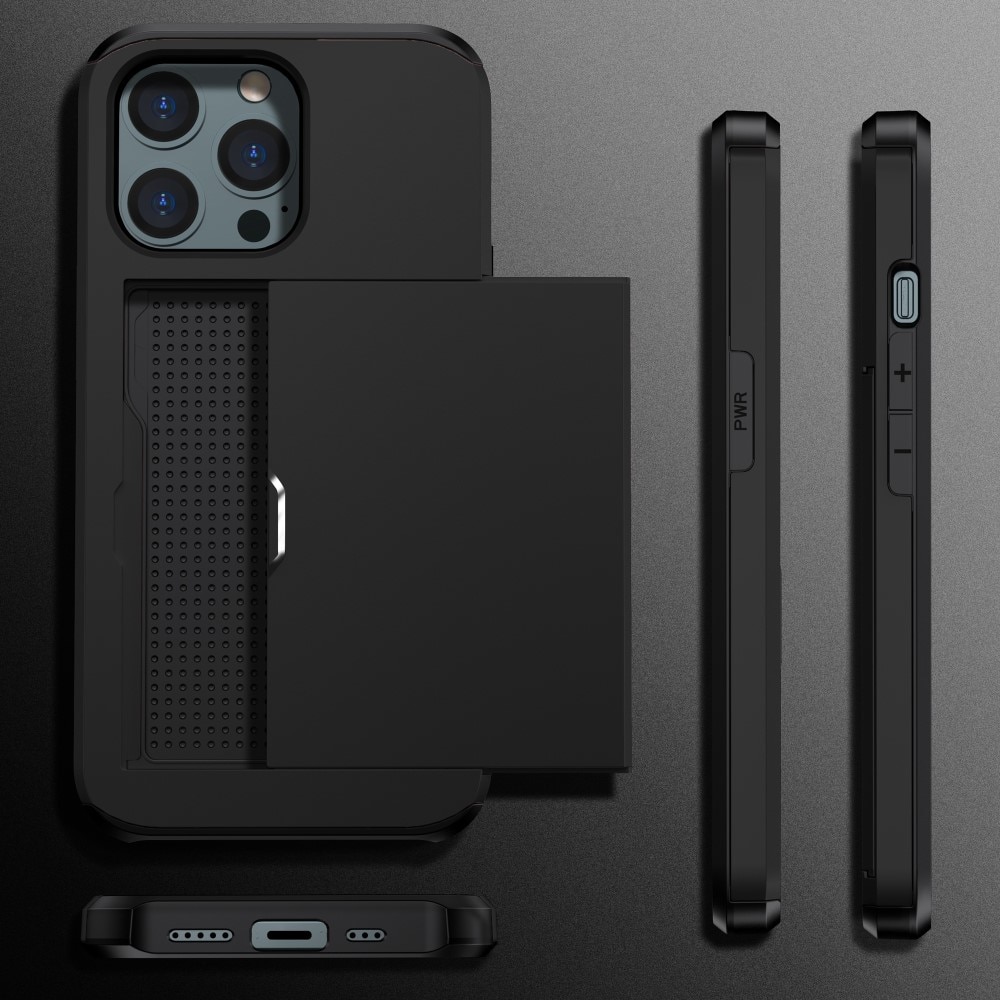 Cover portacarte iPhone 15 Pro nero