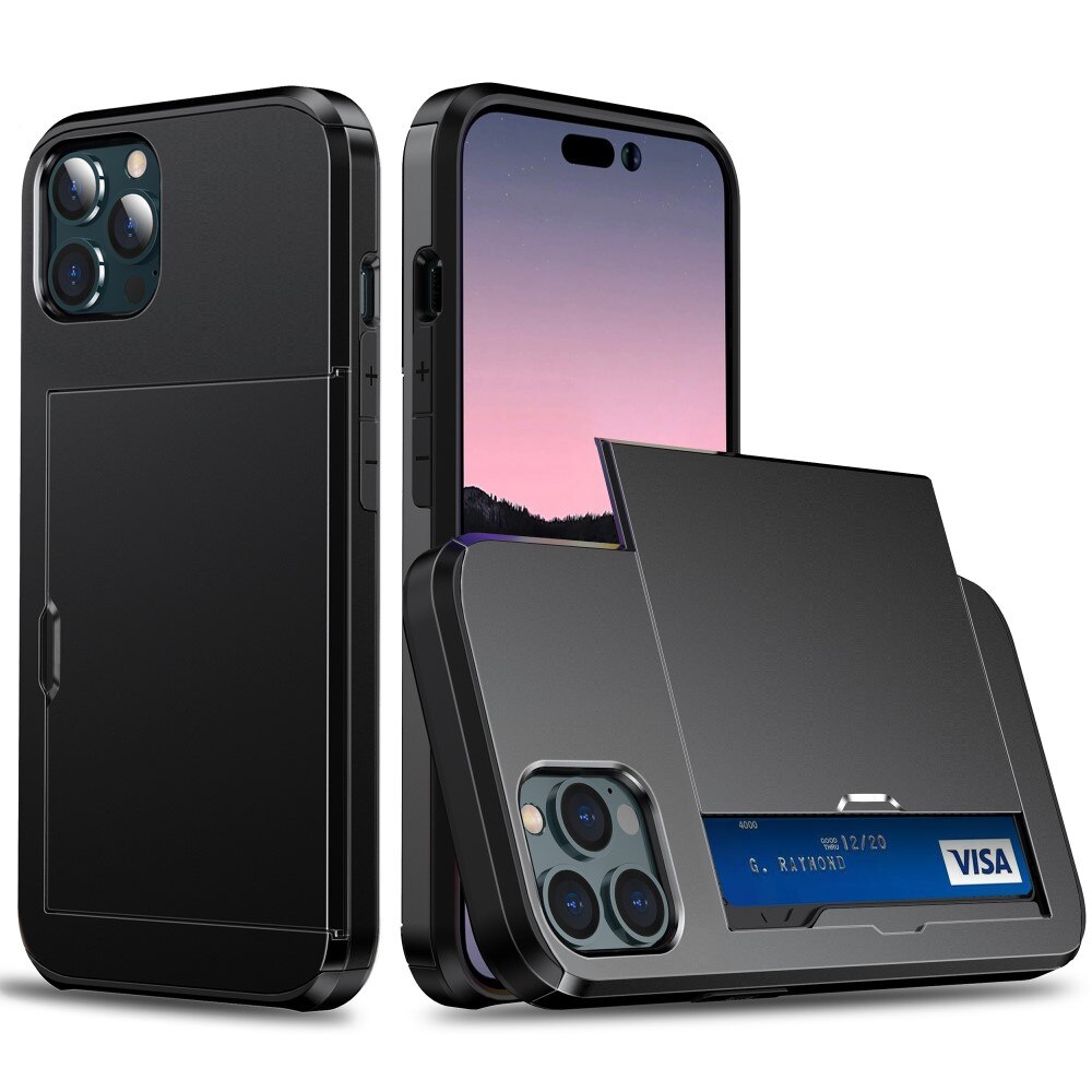 Cover portacarte iPhone 15 Pro Nero