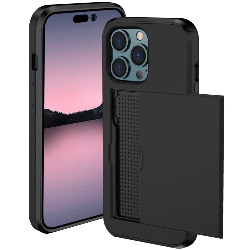 Cover portacarte iPhone 15 Pro nero