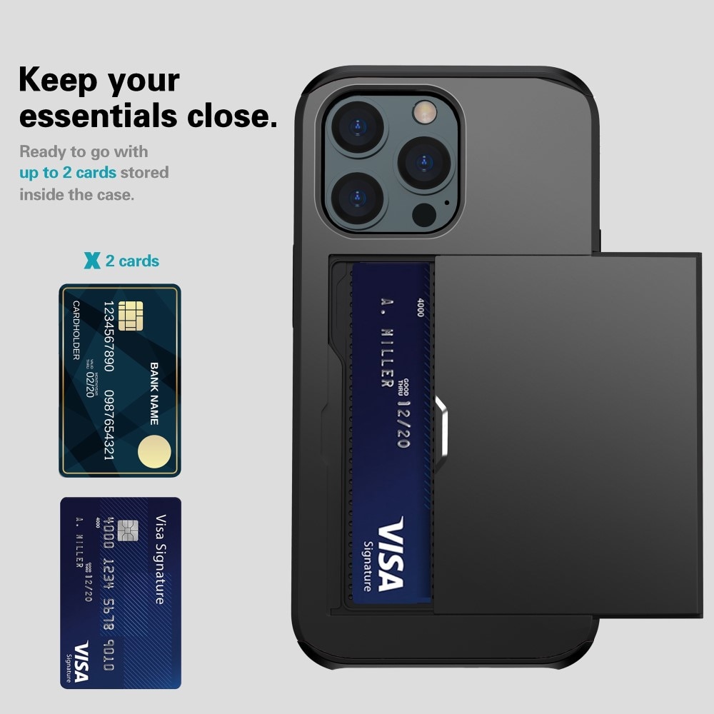 Cover portacarte iPhone 15 Pro Nero