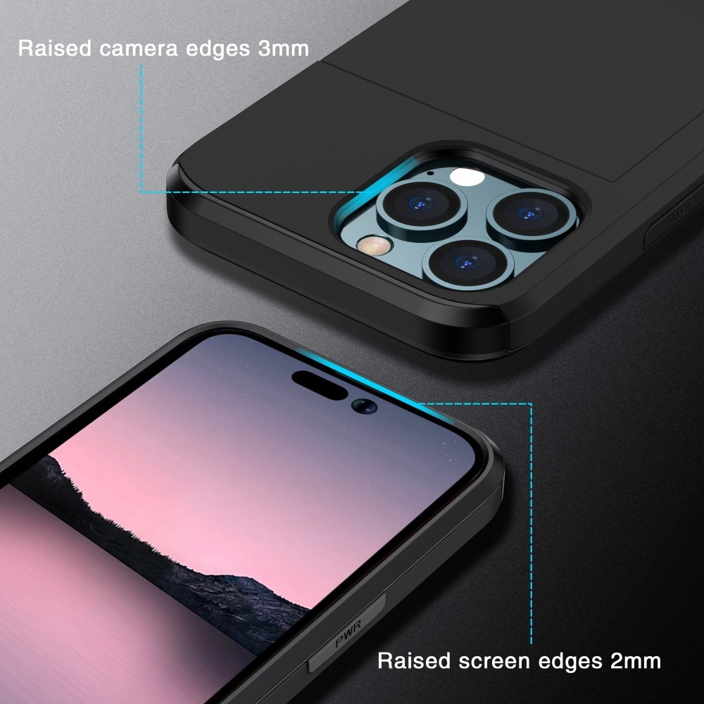 Cover portacarte iPhone 15 Pro Nero