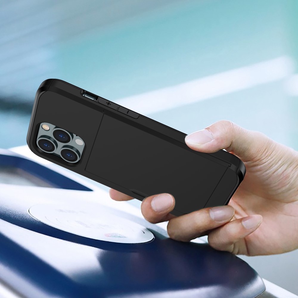 Cover portacarte iPhone 15 Pro Nero