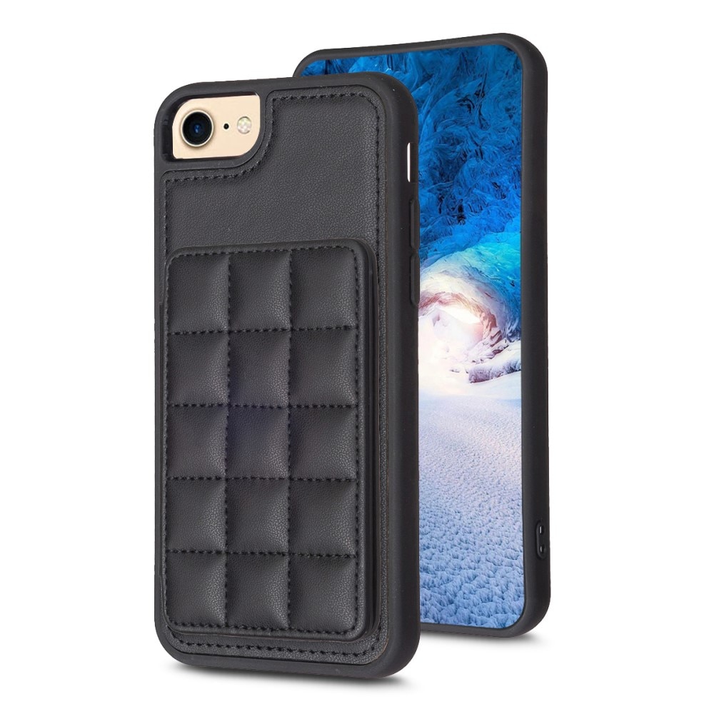 Cover TPU con portafoglio trapuntato iPhone 7 nero