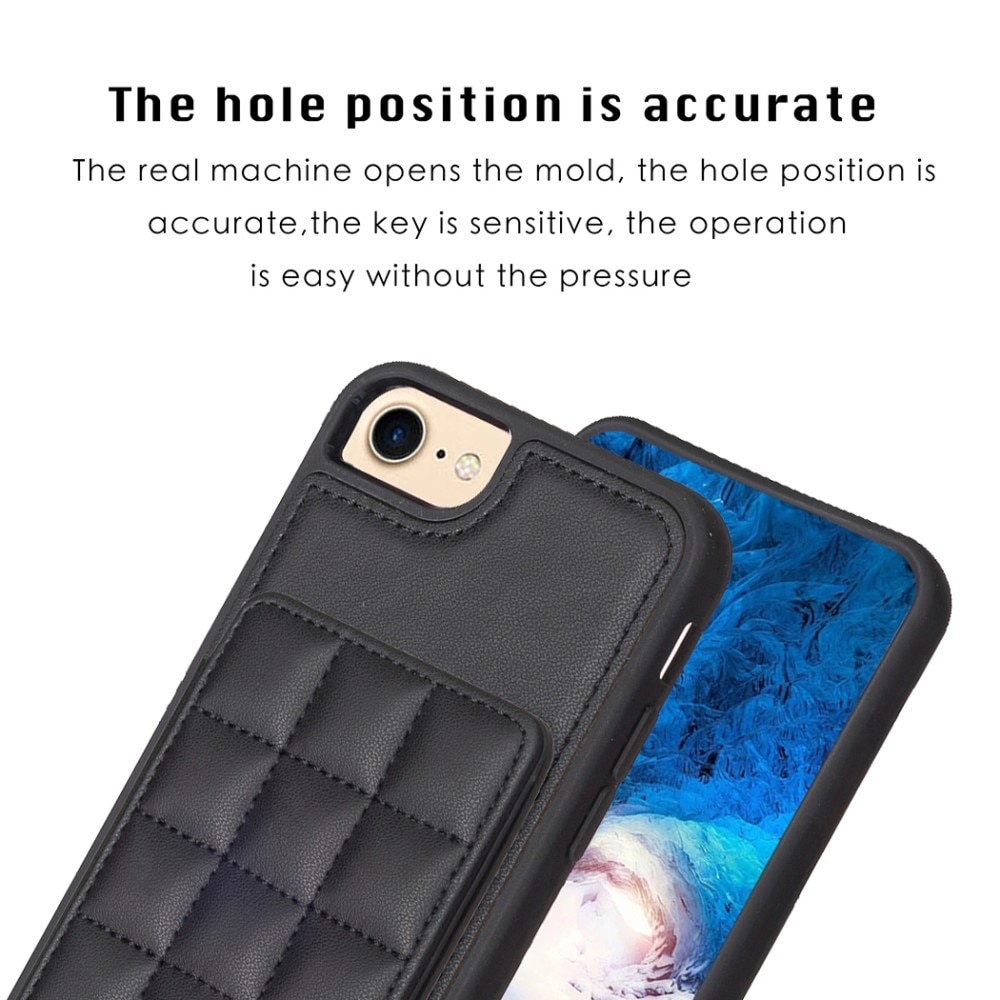 Cover TPU con portafoglio trapuntato iPhone 7 nero