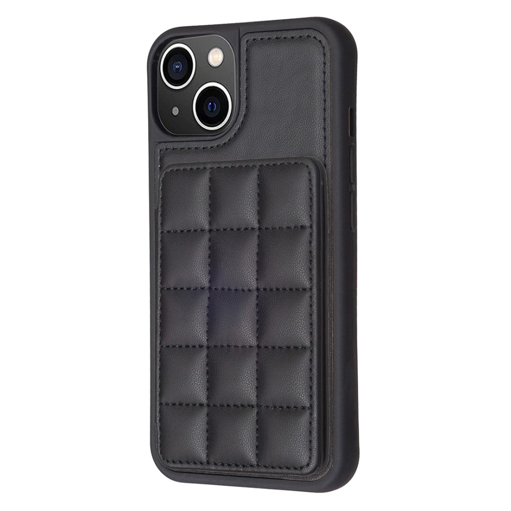 Cover TPU con portafoglio trapuntato iPhone 13 nero