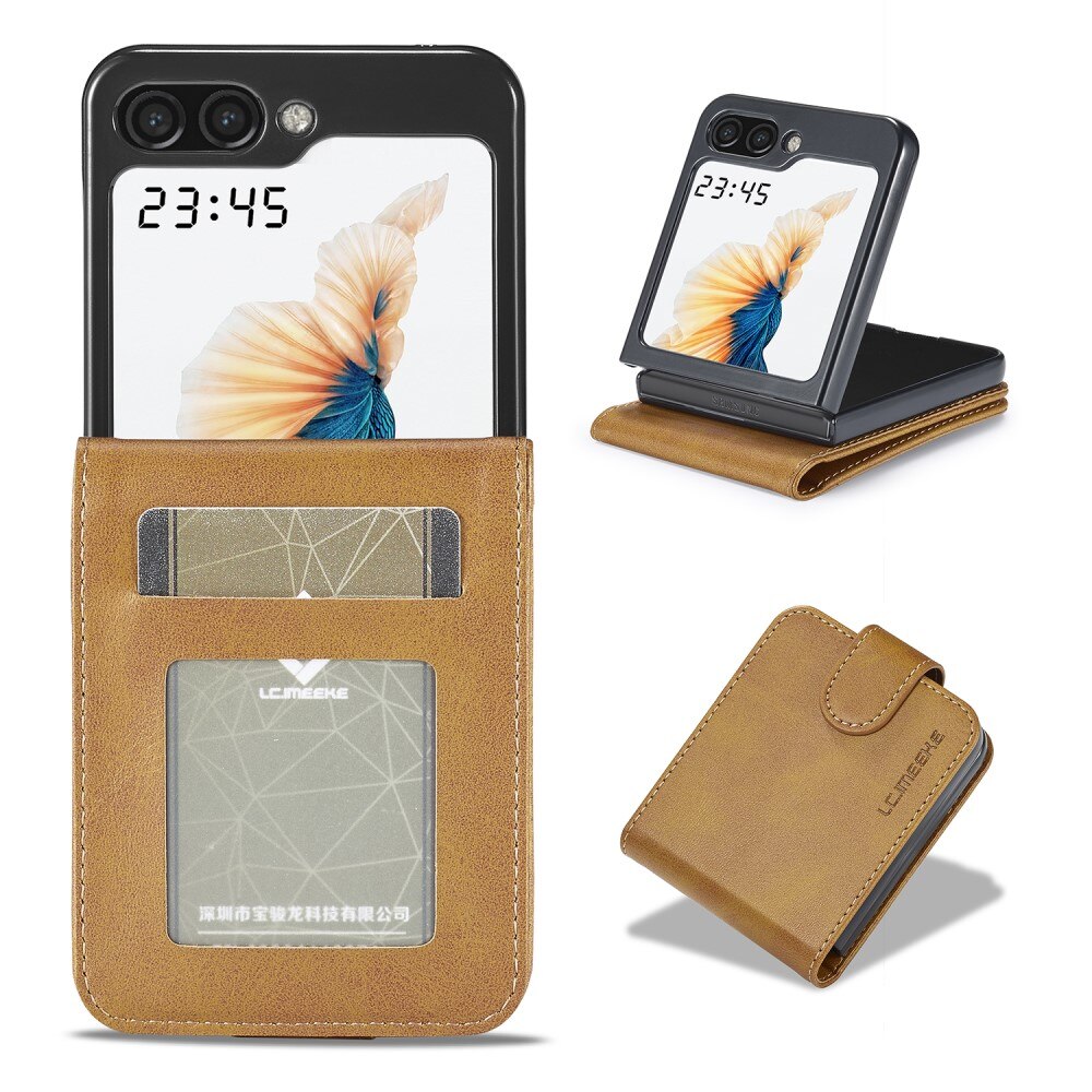 Custodie a portafoglio Samsung Galaxy Z Flip 5 cognac