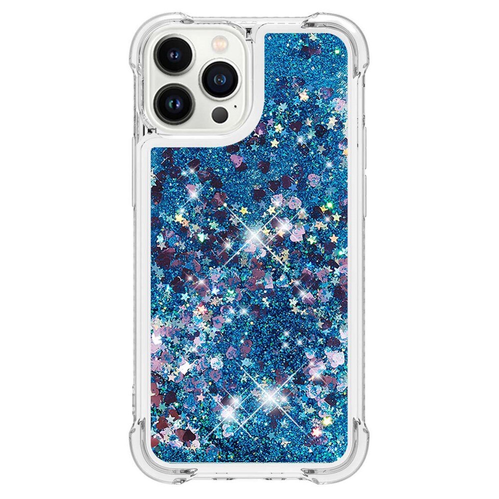 Cover Glitter Powder TPU iPhone 15 Pro blu