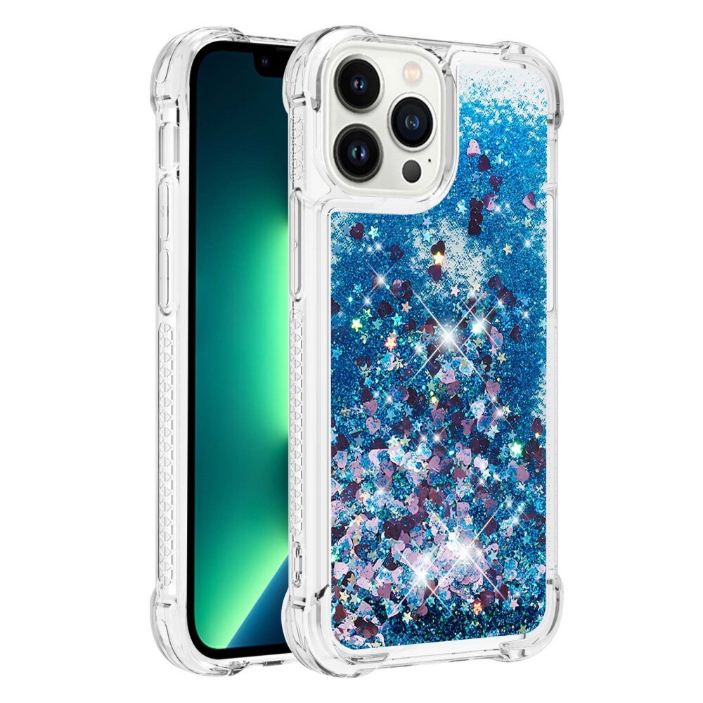 Cover Glitter Powder TPU iPhone 15 Pro blu