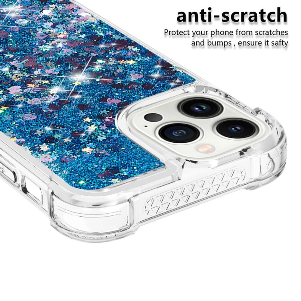 Cover Glitter Powder TPU iPhone 15 Pro blu