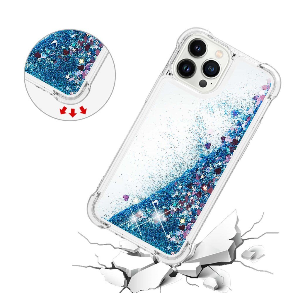Cover Glitter Powder TPU iPhone 15 Pro blu