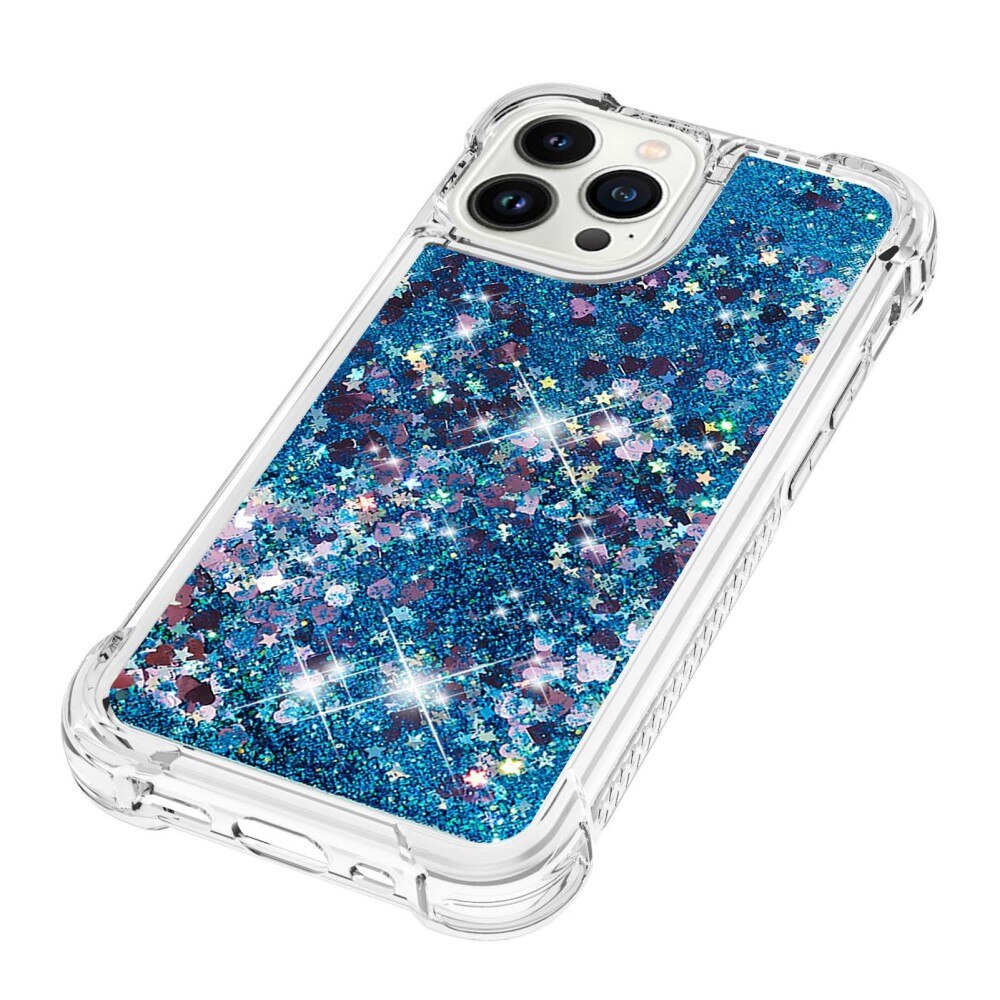 Cover Glitter Powder TPU iPhone 15 Pro blu