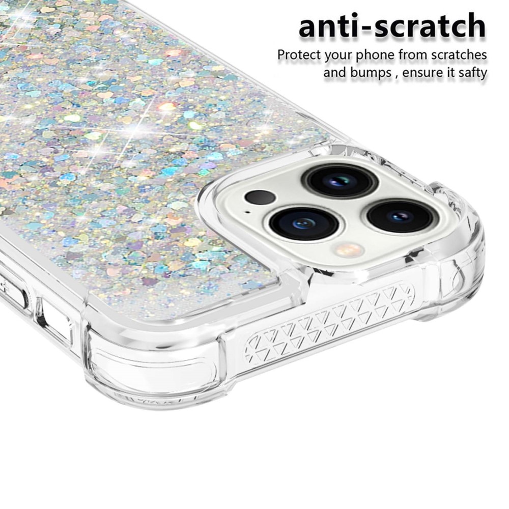 Cover Glitter Powder TPU iPhone 15 Pro d'argento