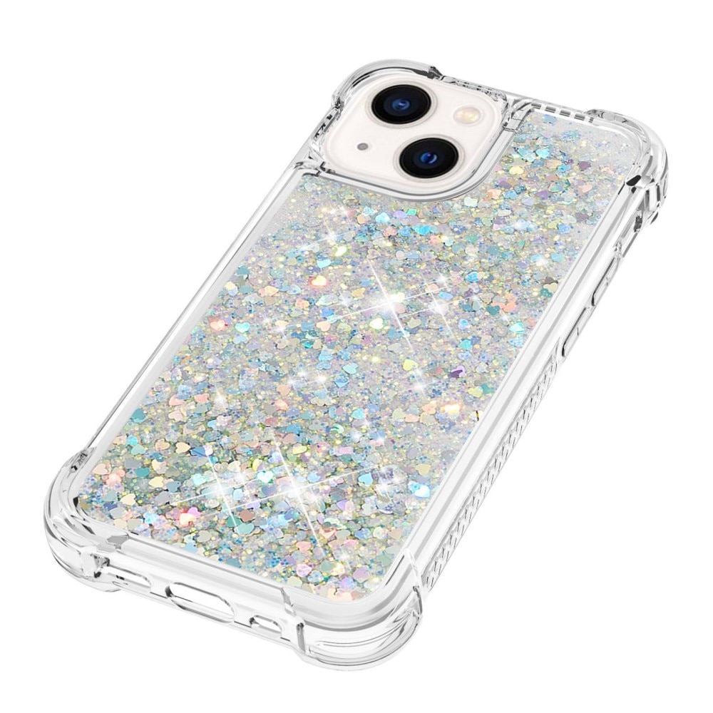 Cover Glitter Powder TPU iPhone 15 d'argento
