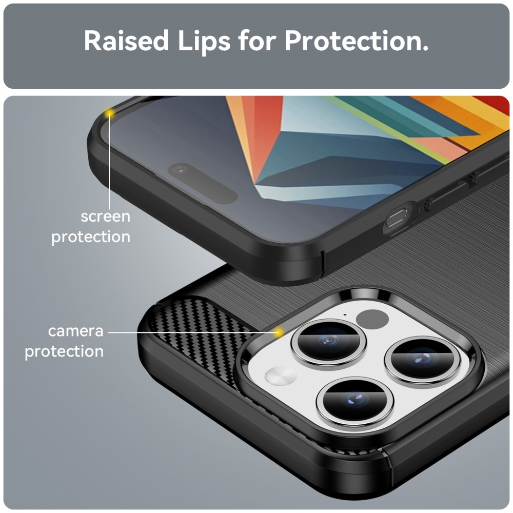 Cover TPU Brushed iPhone 15 Pro Nero