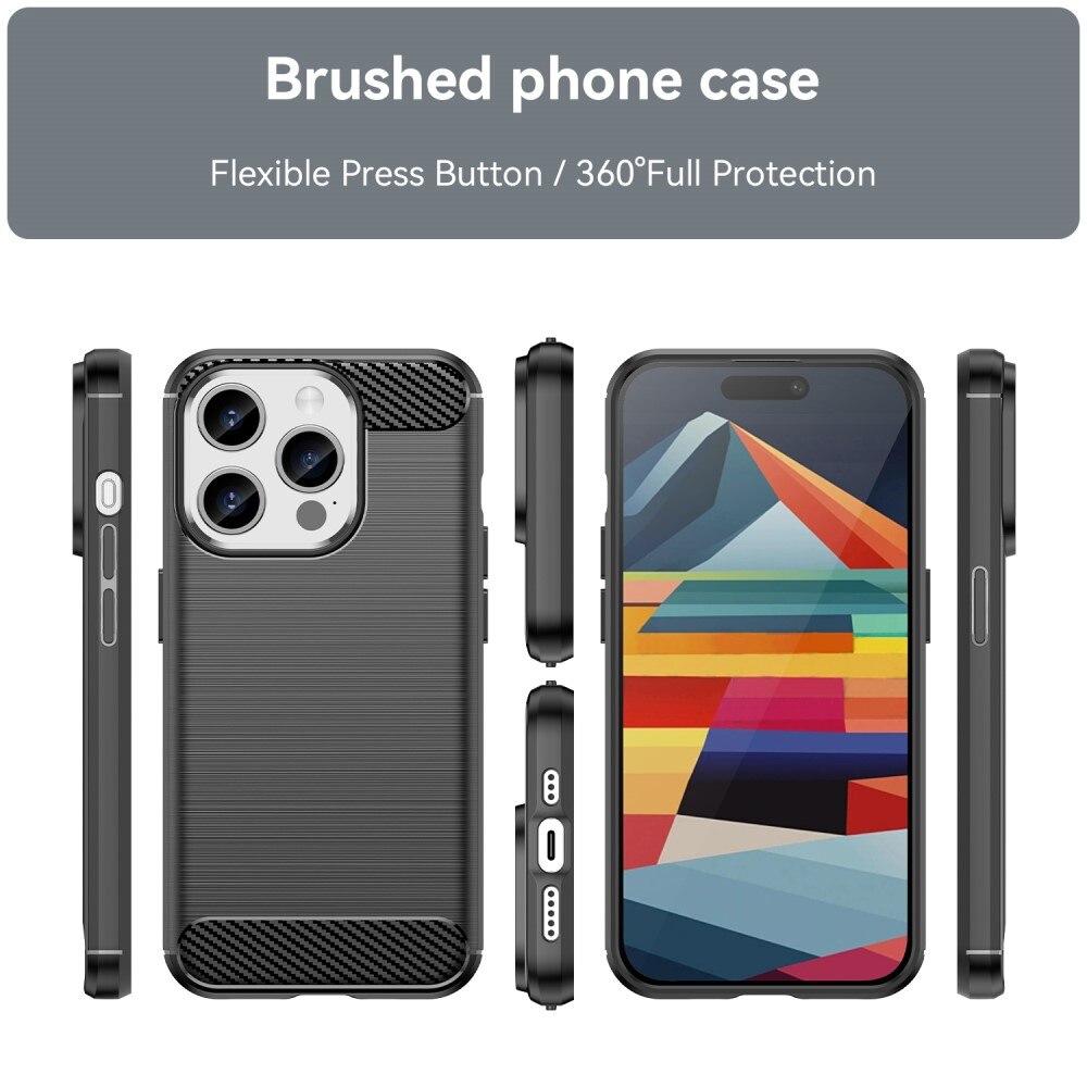 Cover TPU Brushed iPhone 15 Pro Nero