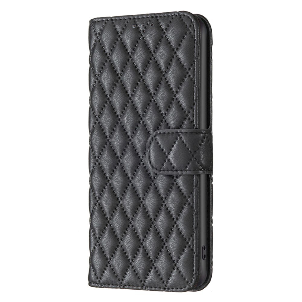 Custodia a portafoglio trapuntate iPhone 15, nero