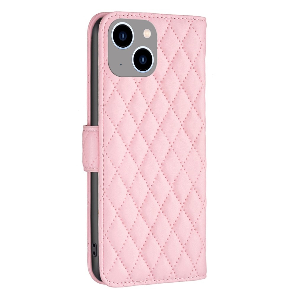 Custodia a portafoglio trapuntate iPhone 15, rosa