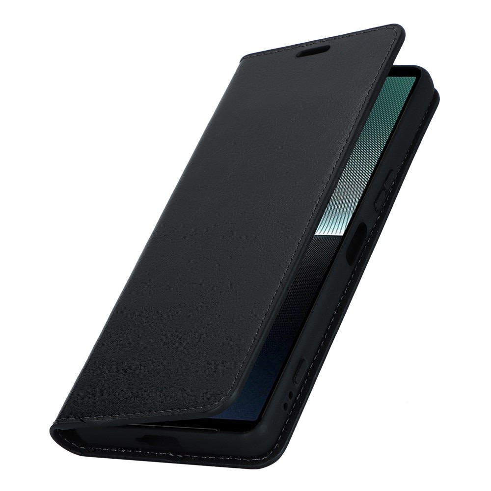 Cover Portafoglio in vera pelle Sony Xperia 1 V nero