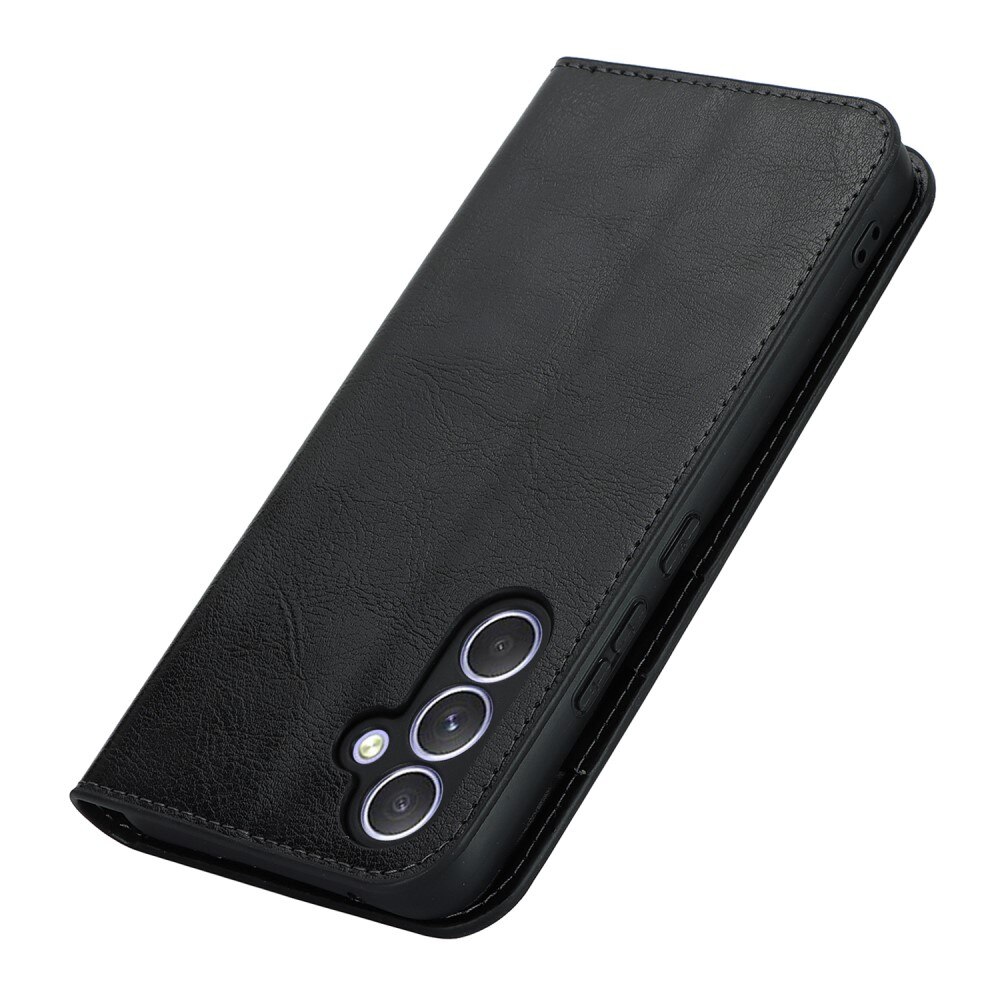 Cover Portafoglio in vera pelle Samsung Galaxy A54 nero