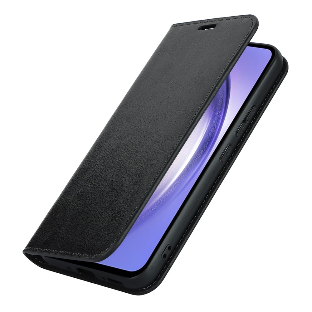 Cover Portafoglio in vera pelle Samsung Galaxy A54 nero