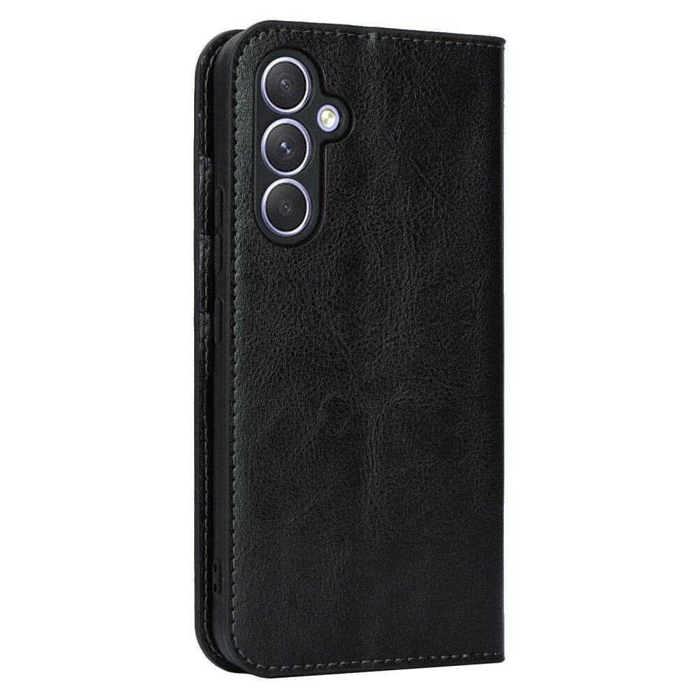 Cover Portafoglio in vera pelle Samsung Galaxy A54 nero