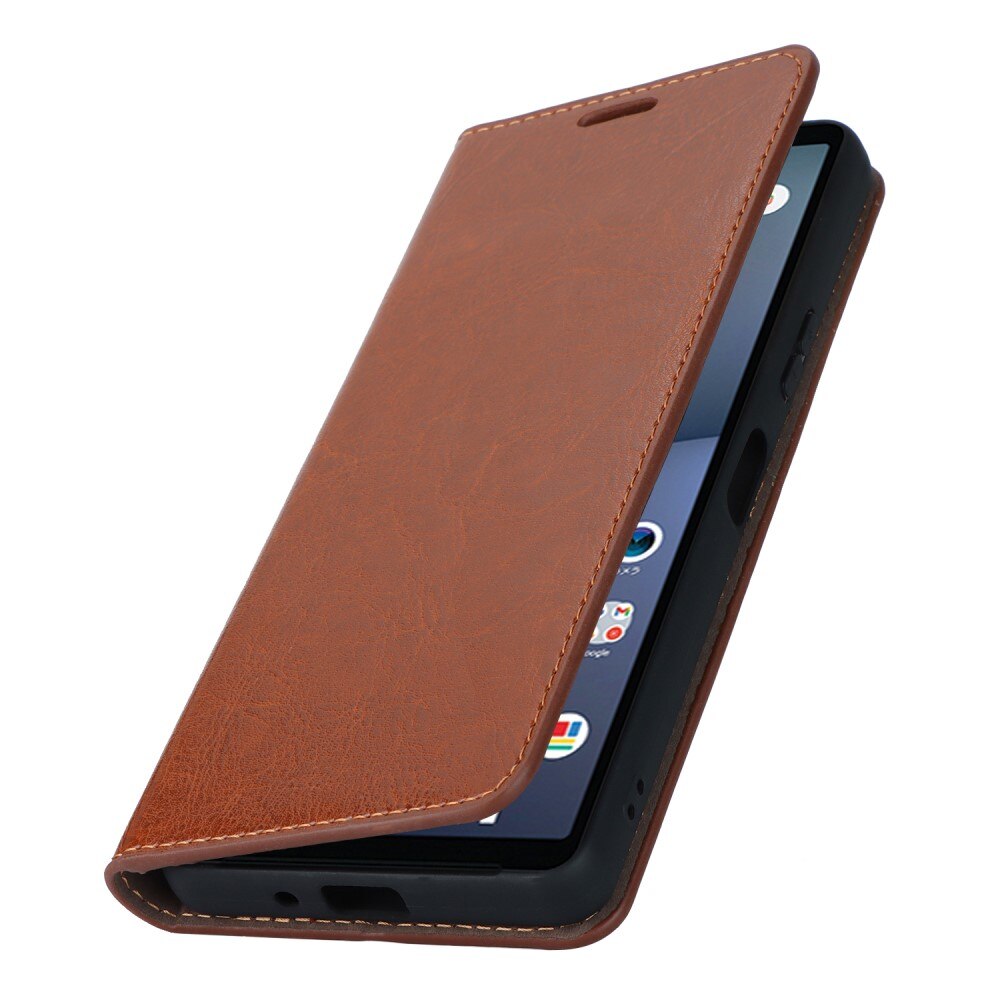 Cover Portafoglio in vera pelle Sony Xperia 10 V marrone