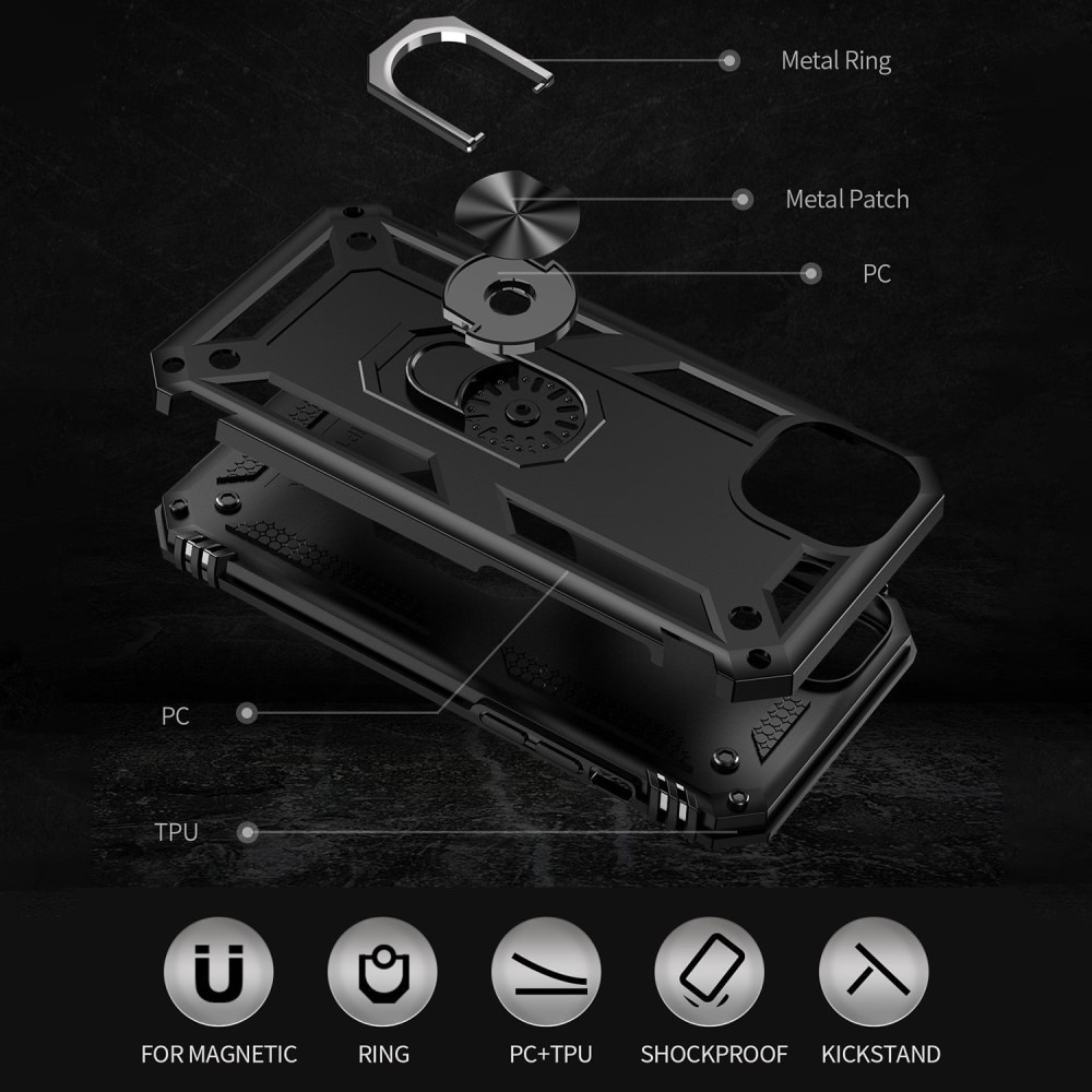 Cover ibride con anello iPhone 15 Plus nero