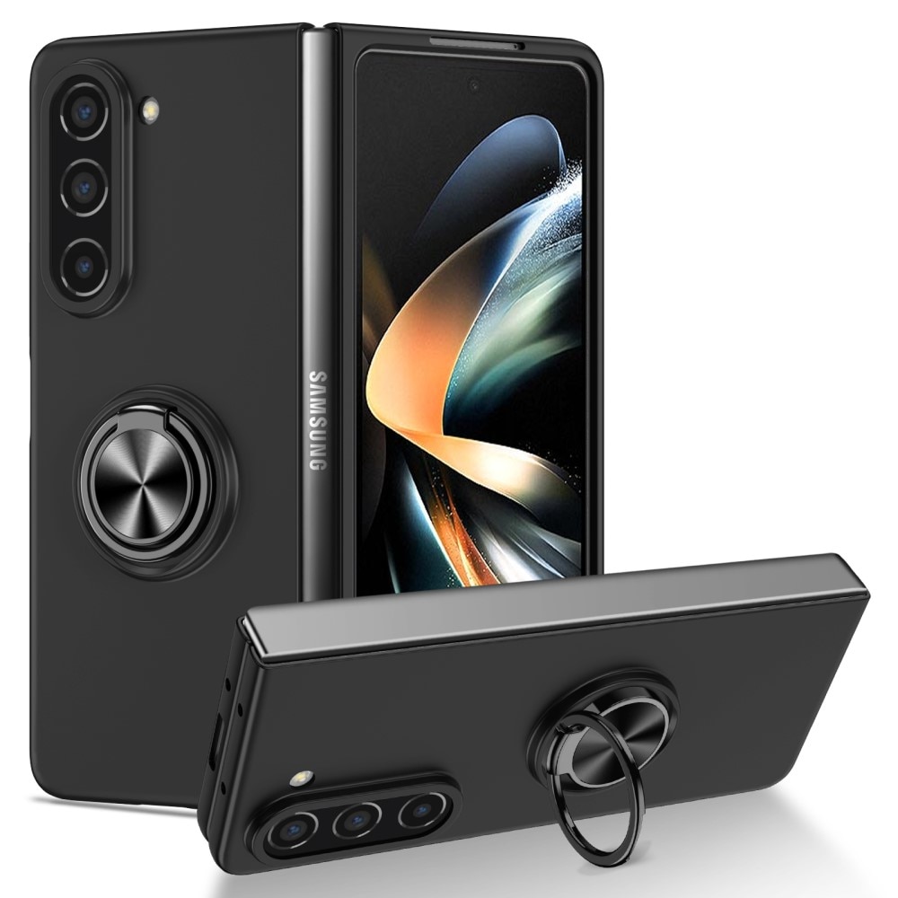 Cover magnetico con porta anelli Samsung Galaxy Z Fold 5 nero