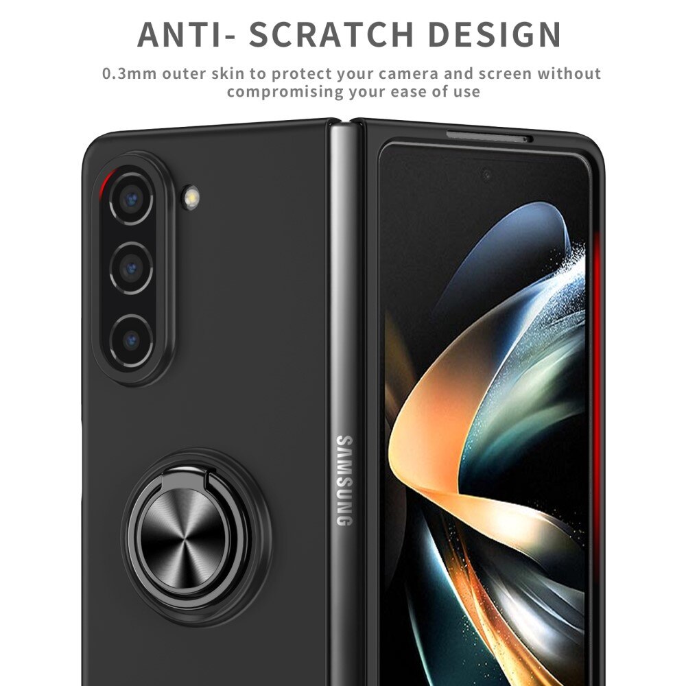 Cover magnetico con porta anelli Samsung Galaxy Z Fold 5 nero