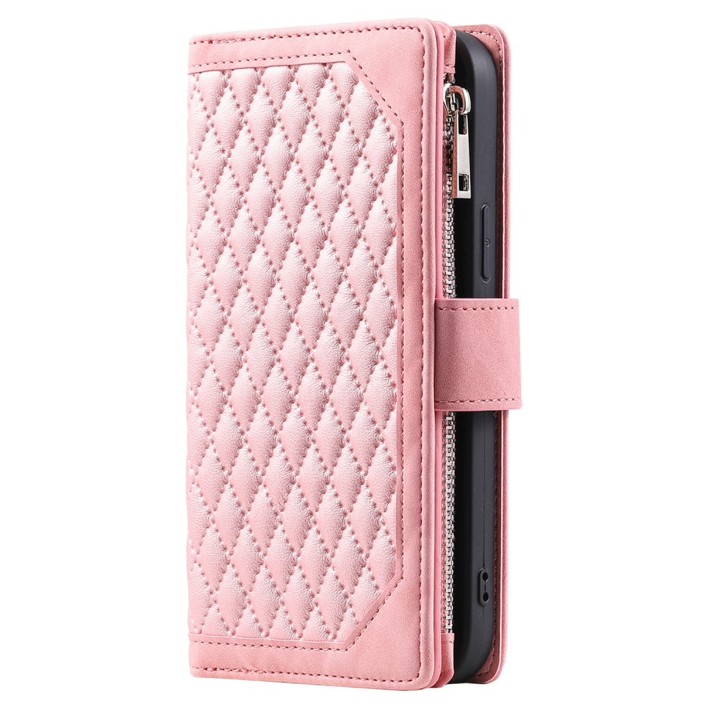 Borsa a portafoglio trapuntata iPhone 15 rosa