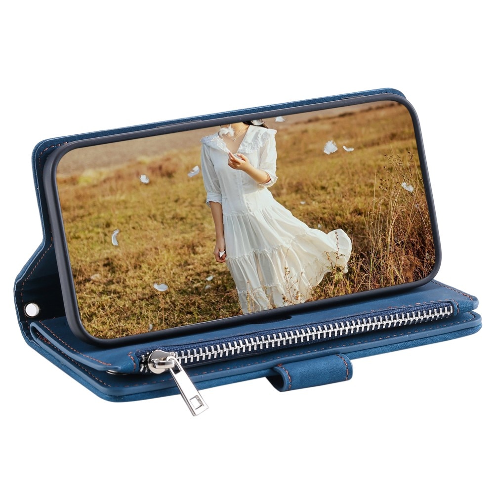 Borsa a portafoglio trapuntata iPhone 15 Plus Blu