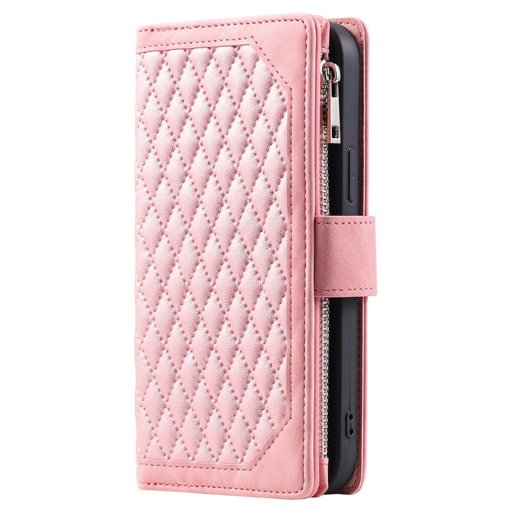 Borsa a portafoglio trapuntata iPhone 15 Plus Nero