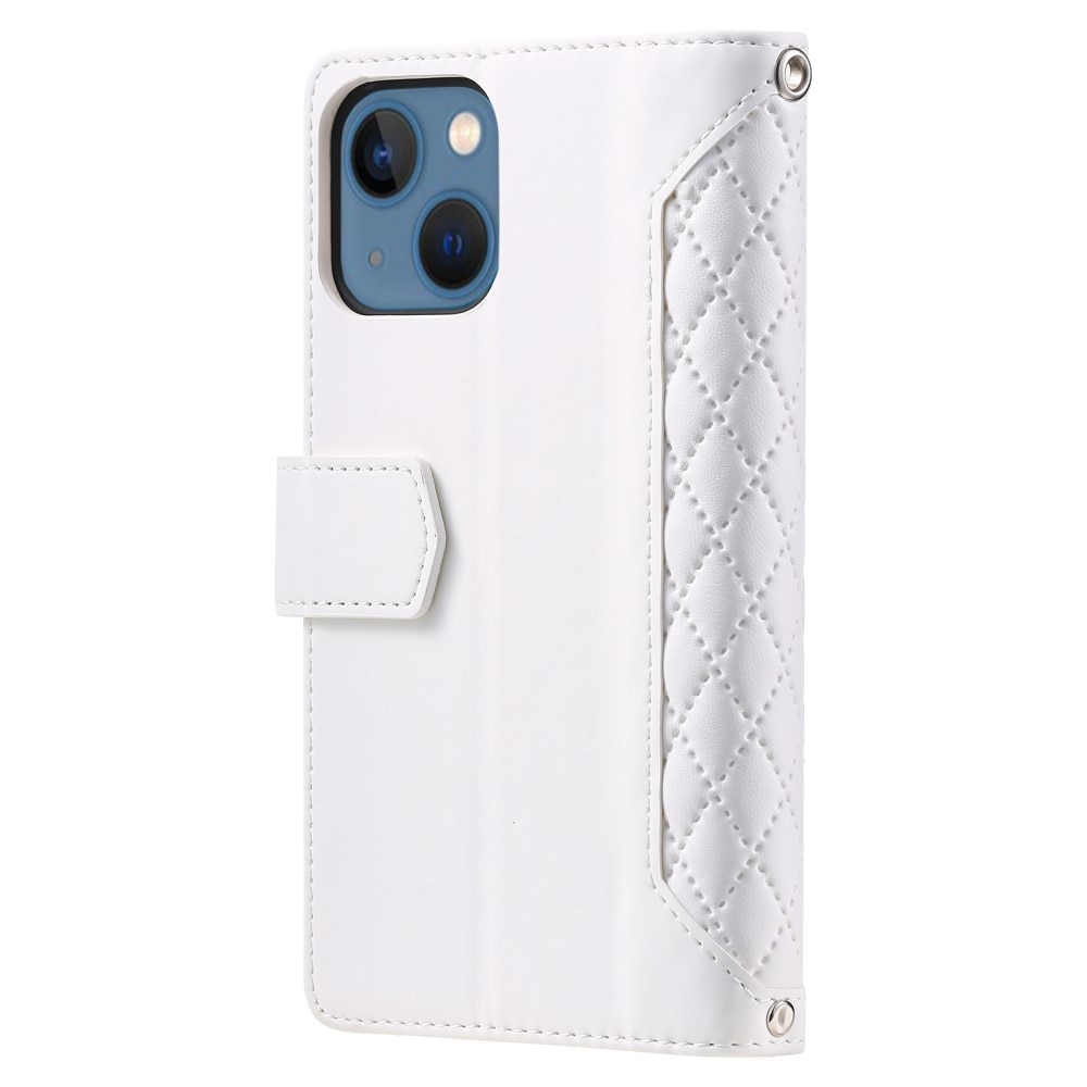 Borsa a portafoglio trapuntata iPhone 15 Plus Bianco