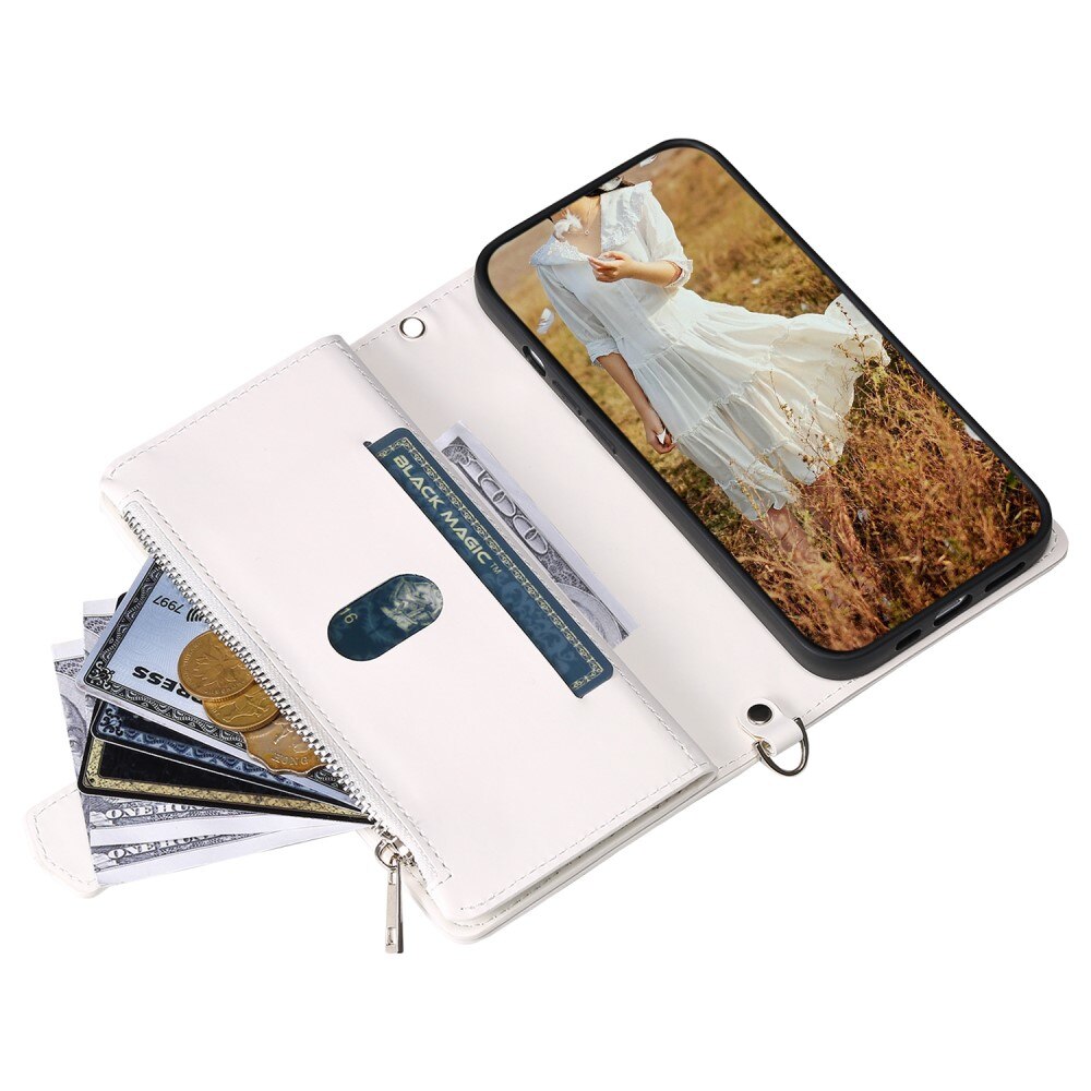 Borsa a portafoglio trapuntata iPhone 15 Plus Bianco