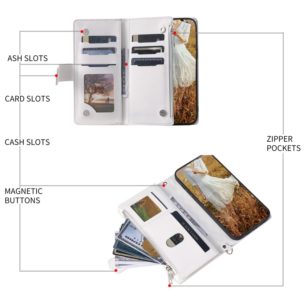 Borsa a portafoglio trapuntata iPhone 15 Plus Bianco