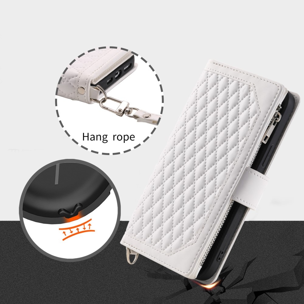 Borsa a portafoglio trapuntata iPhone 15 Plus Bianco