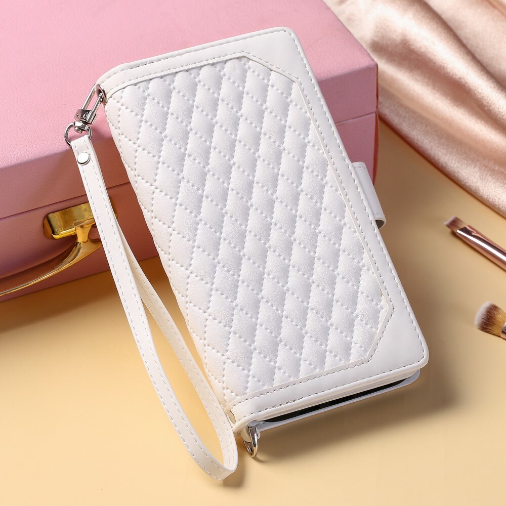 Borsa a portafoglio trapuntata iPhone 15 Plus Bianco