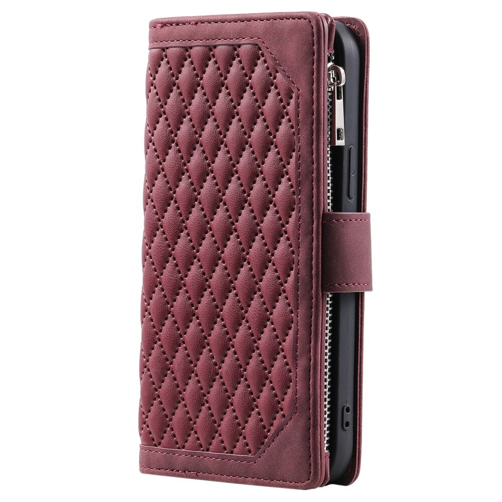 Borsa a portafoglio trapuntata iPhone 15 Pro Max Rosso