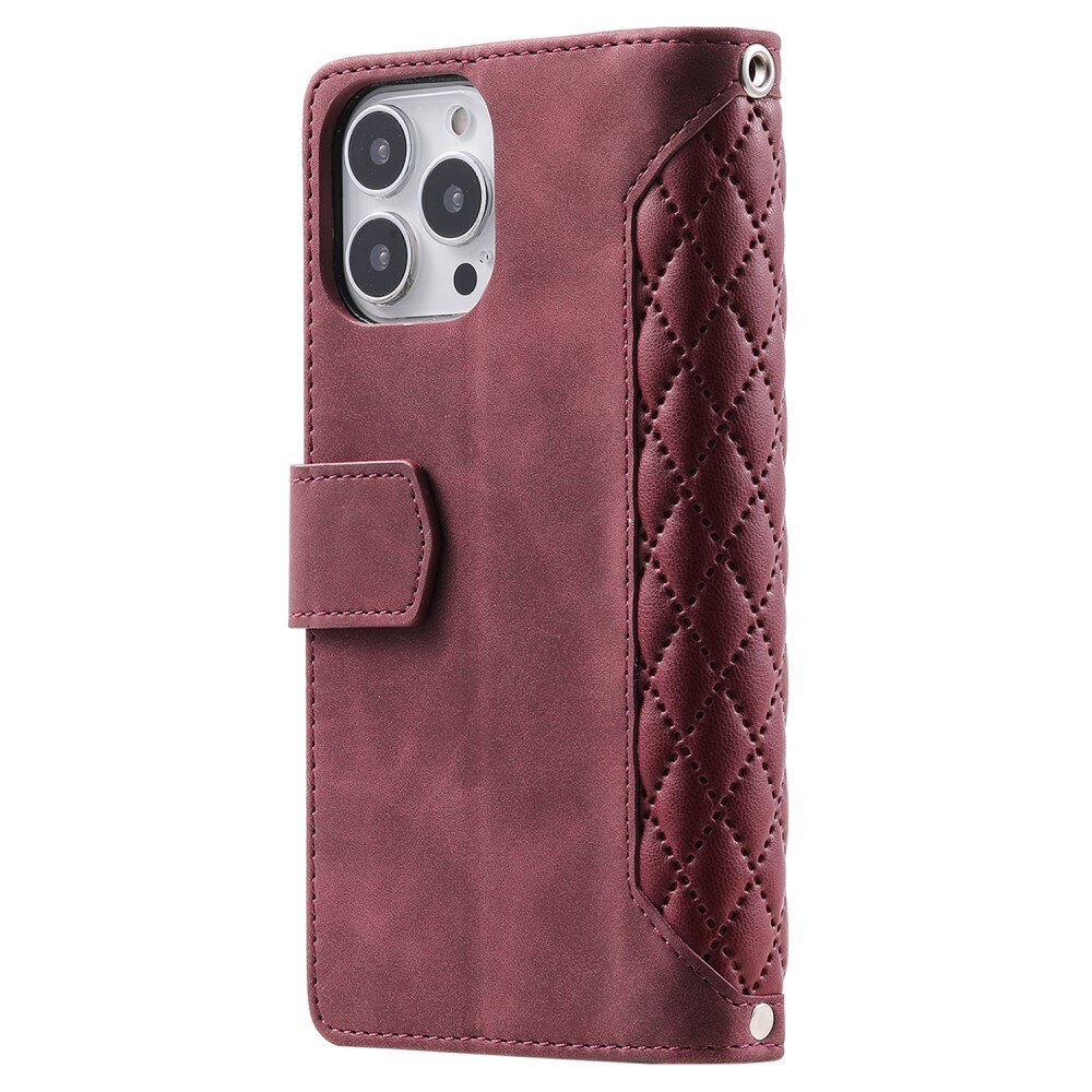 Borsa a portafoglio trapuntata iPhone 15 Pro Max Rosso