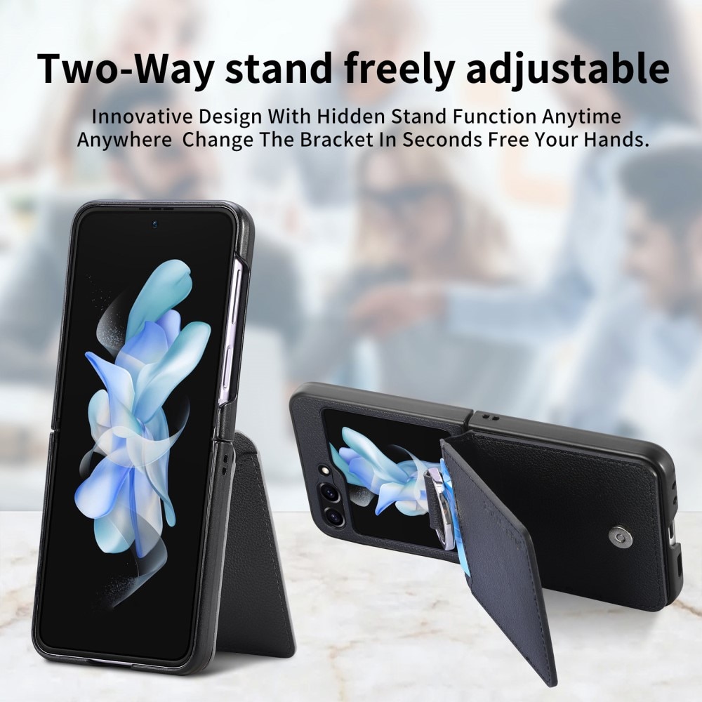 Cover con porta anelli + portacarte Samsung Galaxy Z Flip 5, nero