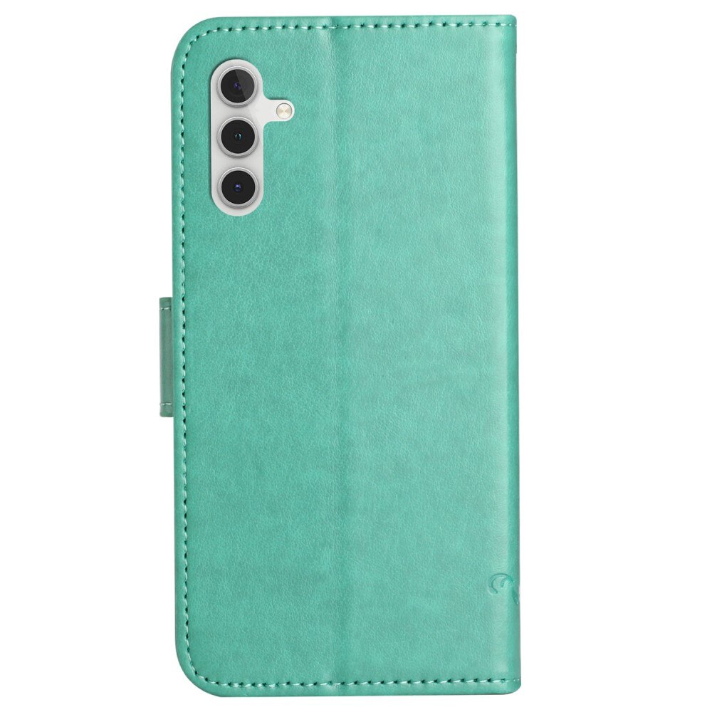 Custodia in pelle a farfalle per Samsung Galaxy S23 FE, verde