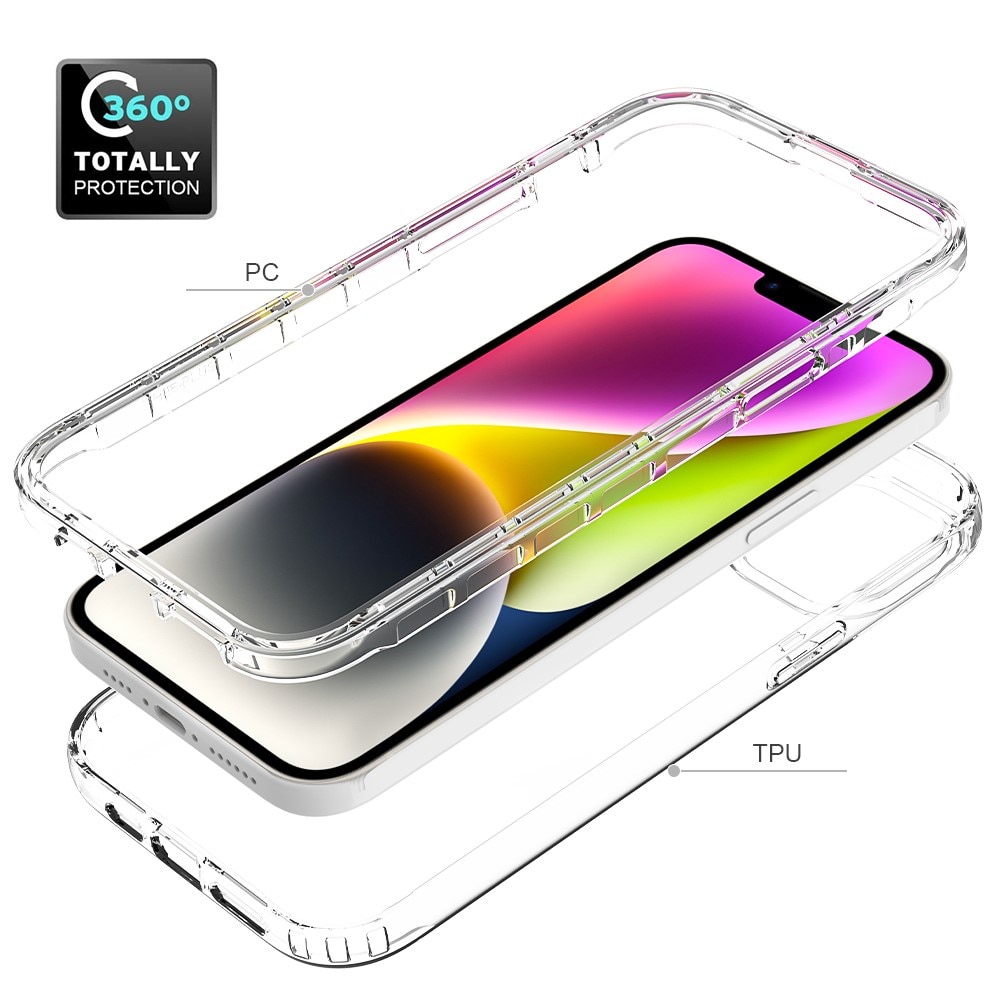 Cover protezione totale iPhone 15 Plus trasparente