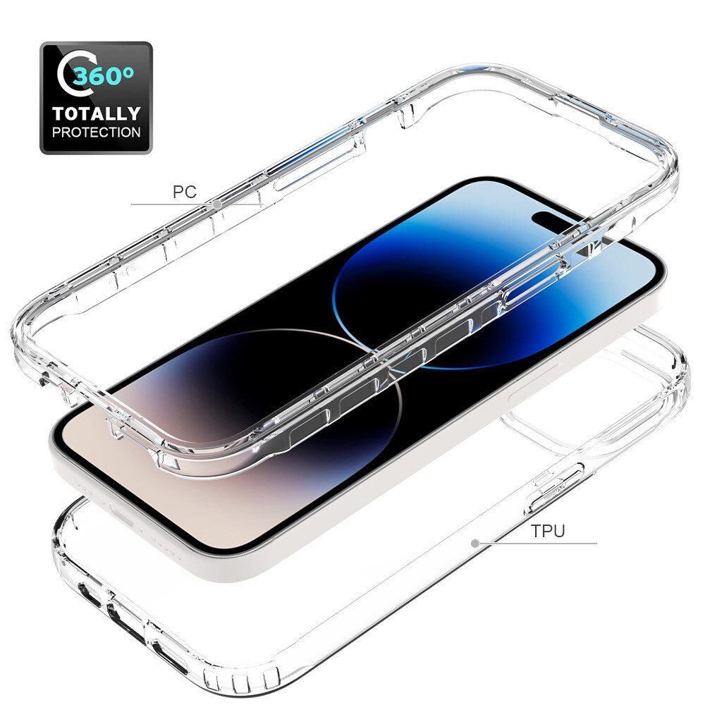 Cover protezione totale iPhone 15 trasparente