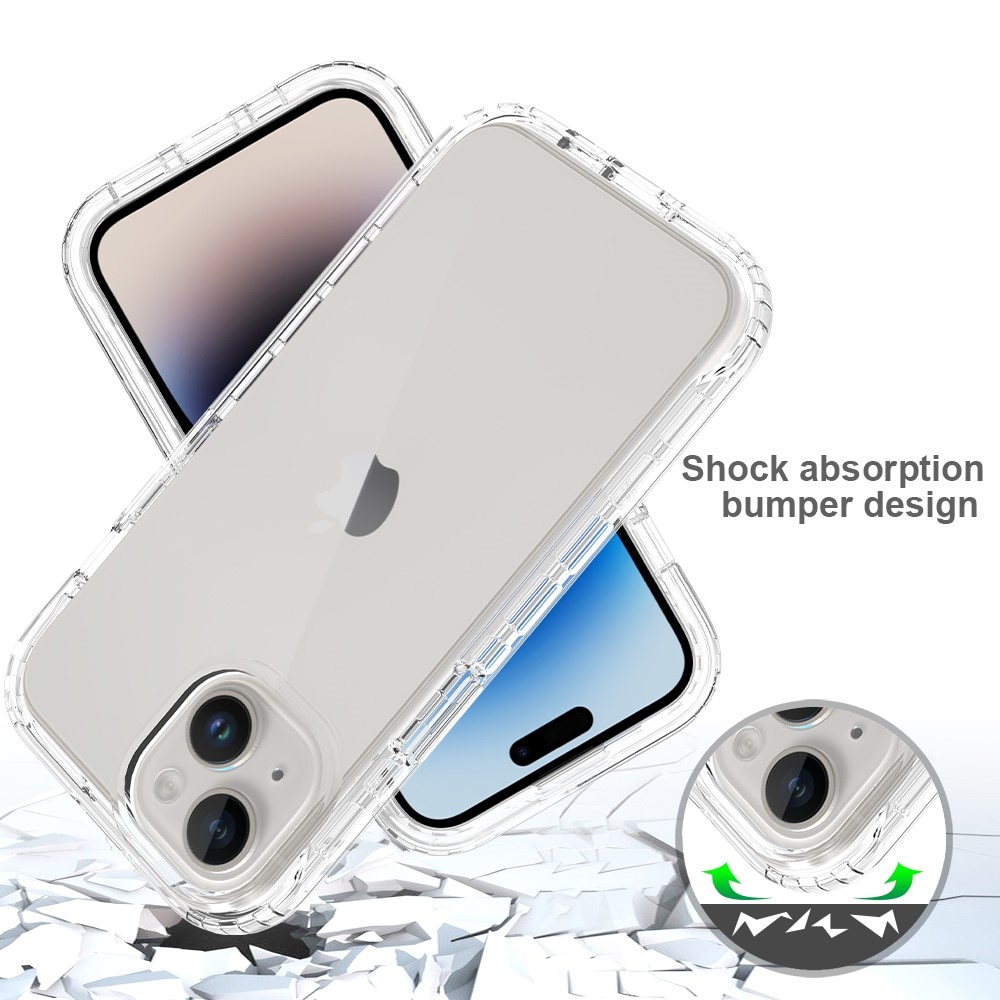 Cover protezione totale iPhone 15 trasparente