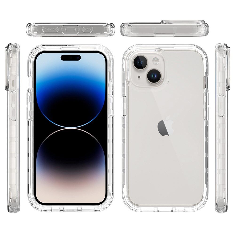 Cover protezione totale iPhone 15 trasparente